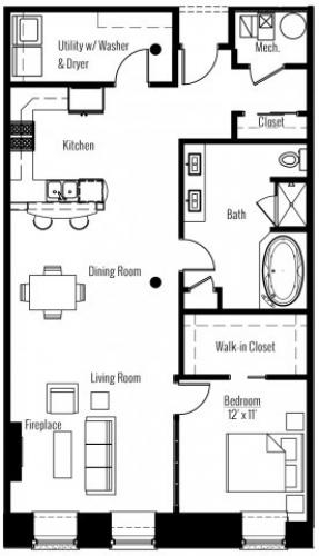 1BR/1BA - Apartments at the Hub
