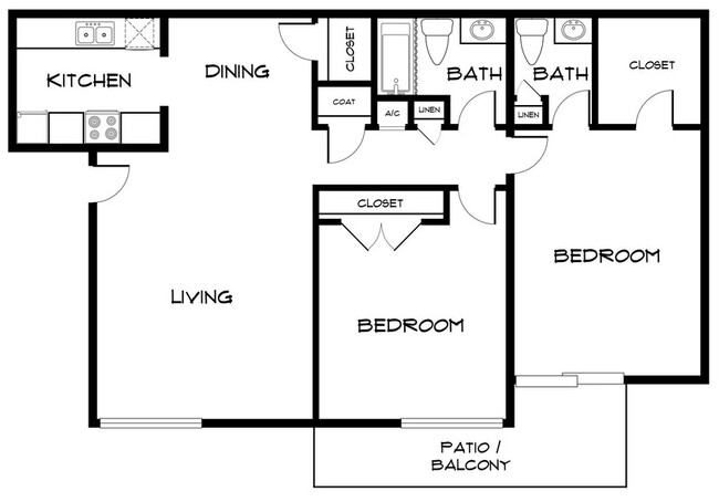 B1 - 2 Bed 1.5 Bath - The Brookmoore