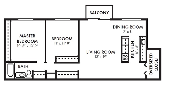 2BR/1BA - Park City Apartments