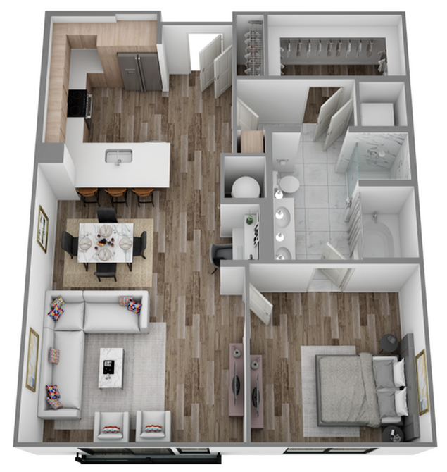 3D 1 Bed /1 Bath - F Floorplan - Hanover Hyannis