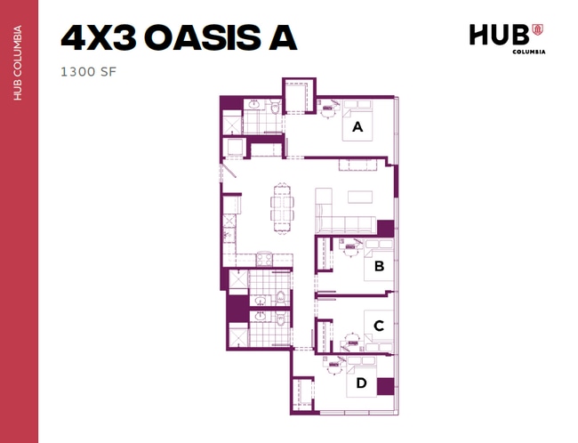 4x3 Oasis A - Hub Columbia