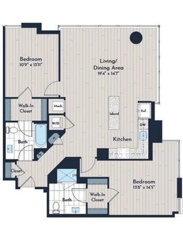 2B-1a Floor Plan - Meridian 2250 at Eisenhower Station