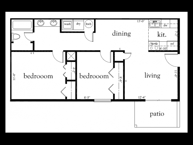 2BR/1BA - Arbor Hill Apartments