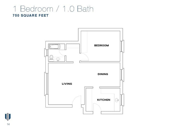 Yosemite Floor Plans_1 Bed - Yosemite Garden Apartments