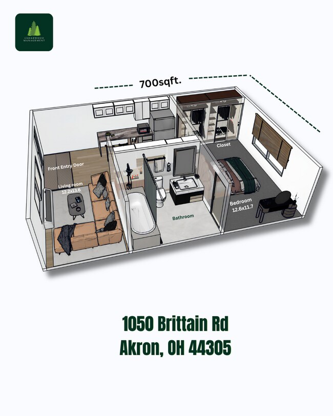 Building Photo - Brittain Road multi-family apartment with 1 bedroom and 1 bathroom!