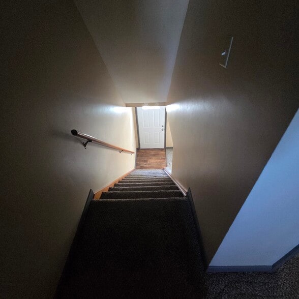 Stairs Down To Living Room - 245 Greenmeadow Dr