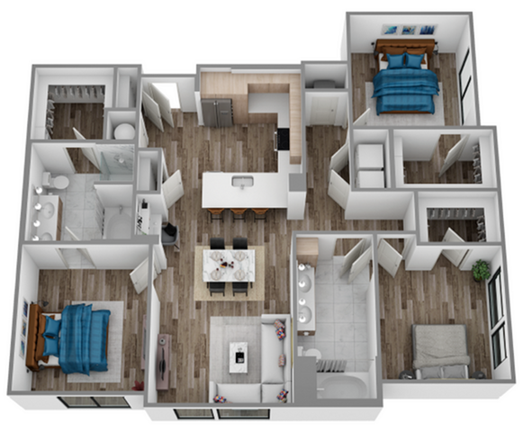 3D 3 Bed / 2 Bath - L Floorplan - Hanover Hyannis