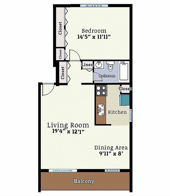 Woodmere 1 Bedroom Balcony Corner - Woodmere Apartments