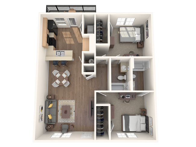 2x2 Flat_floor_plan - Wildwood Lubbock