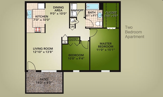 2BR/1BA - Parkmead Apartments