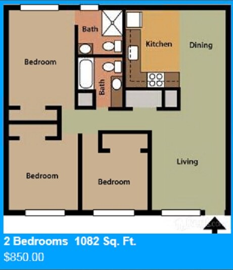 3BR/2BA - Oaks at Jane Lane