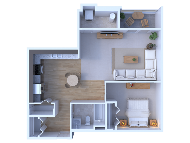 1 Bedroom / 1 Bathroom Penthouse - 866 - Apartments at River View