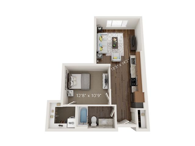 A1 Floorplan - 3D - Park Avenue Apartments