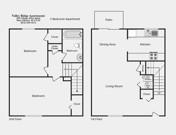 2BR/1BA - Valley Ridge Apartments