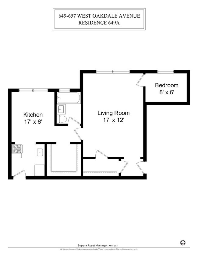0 Bedroom / 1 Bath / 557 Sq.Ft. - 649-57 W. Oakdale / 2919-21 N. Clark