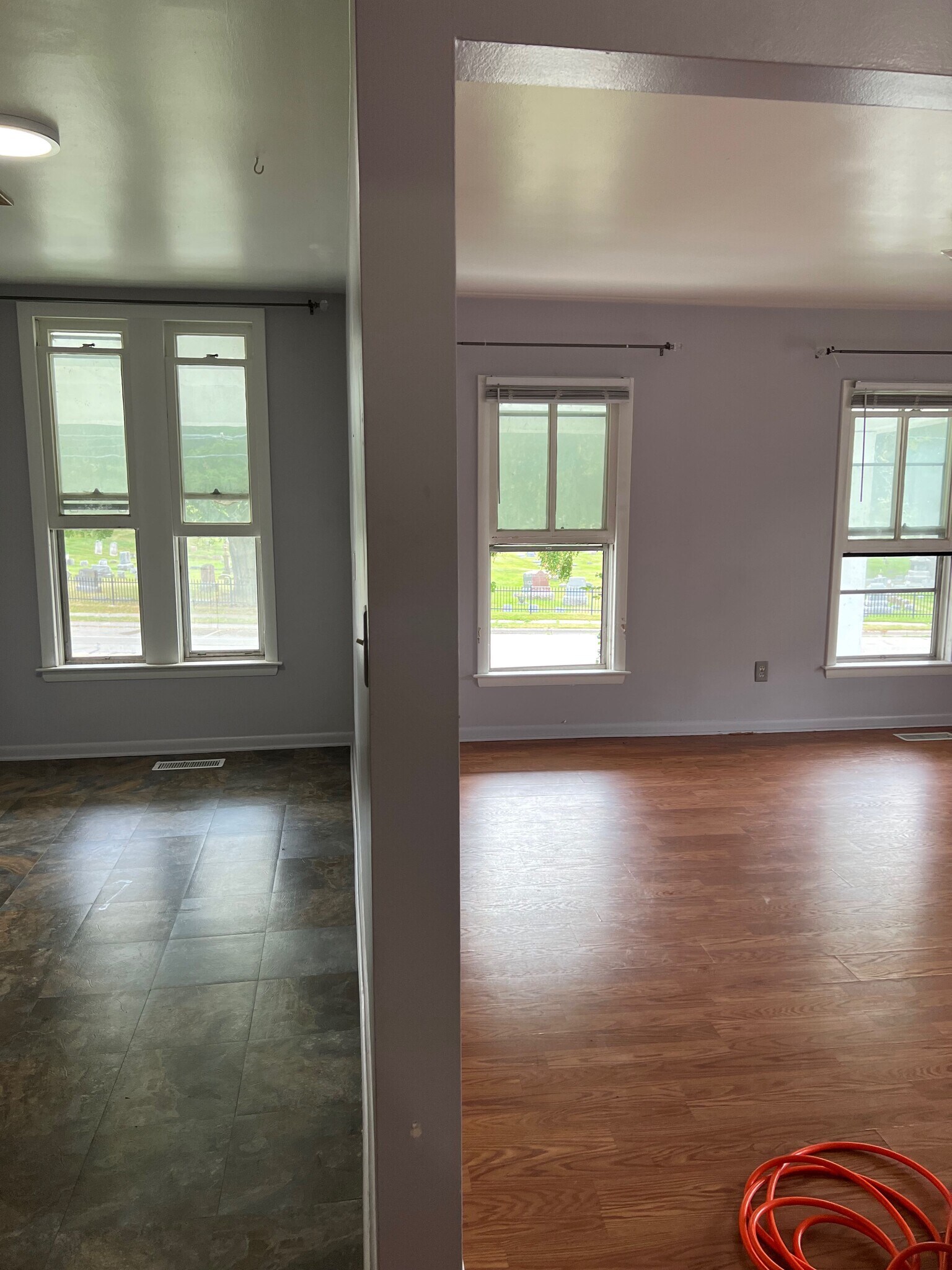 Dining Area on the left and living room on the right - 203 Monroe St