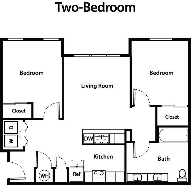 2 Bedroom Floorplan - Silos on the Square - Now Offering: Free Prorated Rent in December on All 1 Bedrooms!