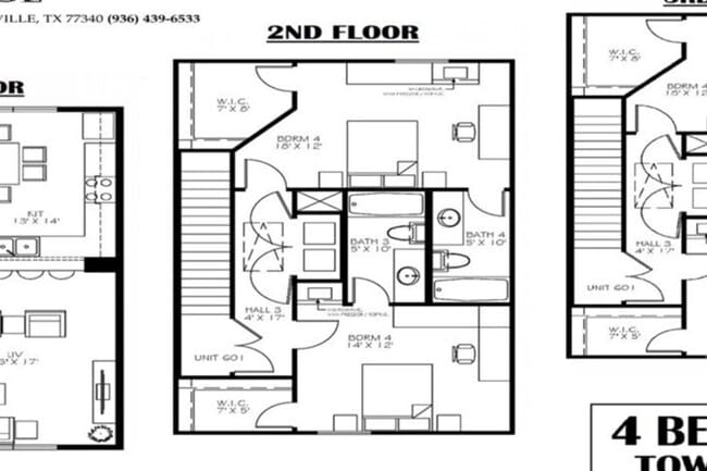 4 bed floorplan - Huntsville Village Apartments