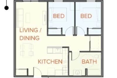 2 bed 1 bath - Maple Crest Apartments