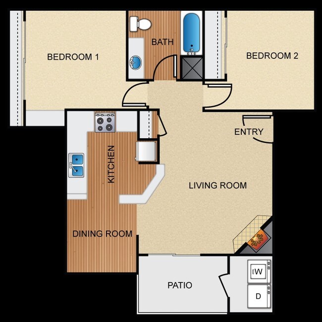 2BR/1BA - Hunter's Ridge Apartments