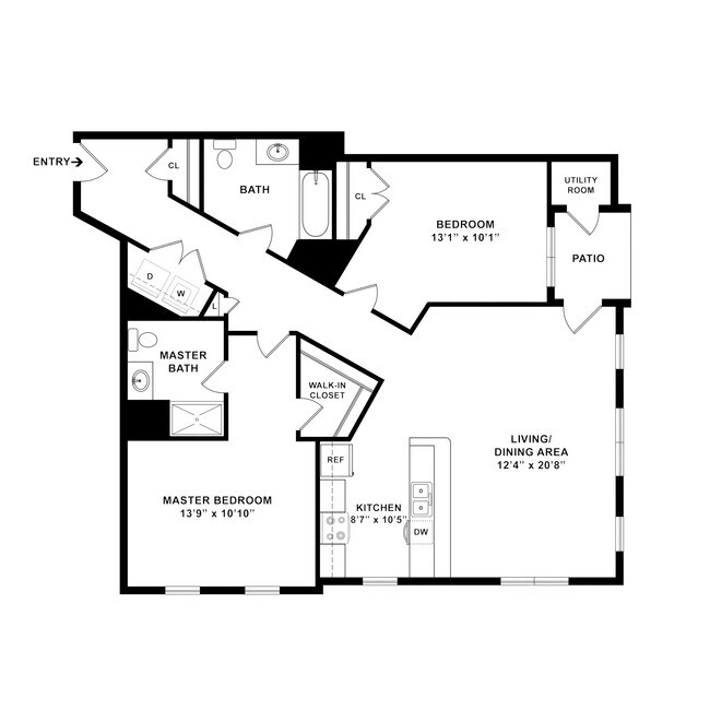 Cedar 2 Bedroom/2Bath XL - Liberty Park Apartments