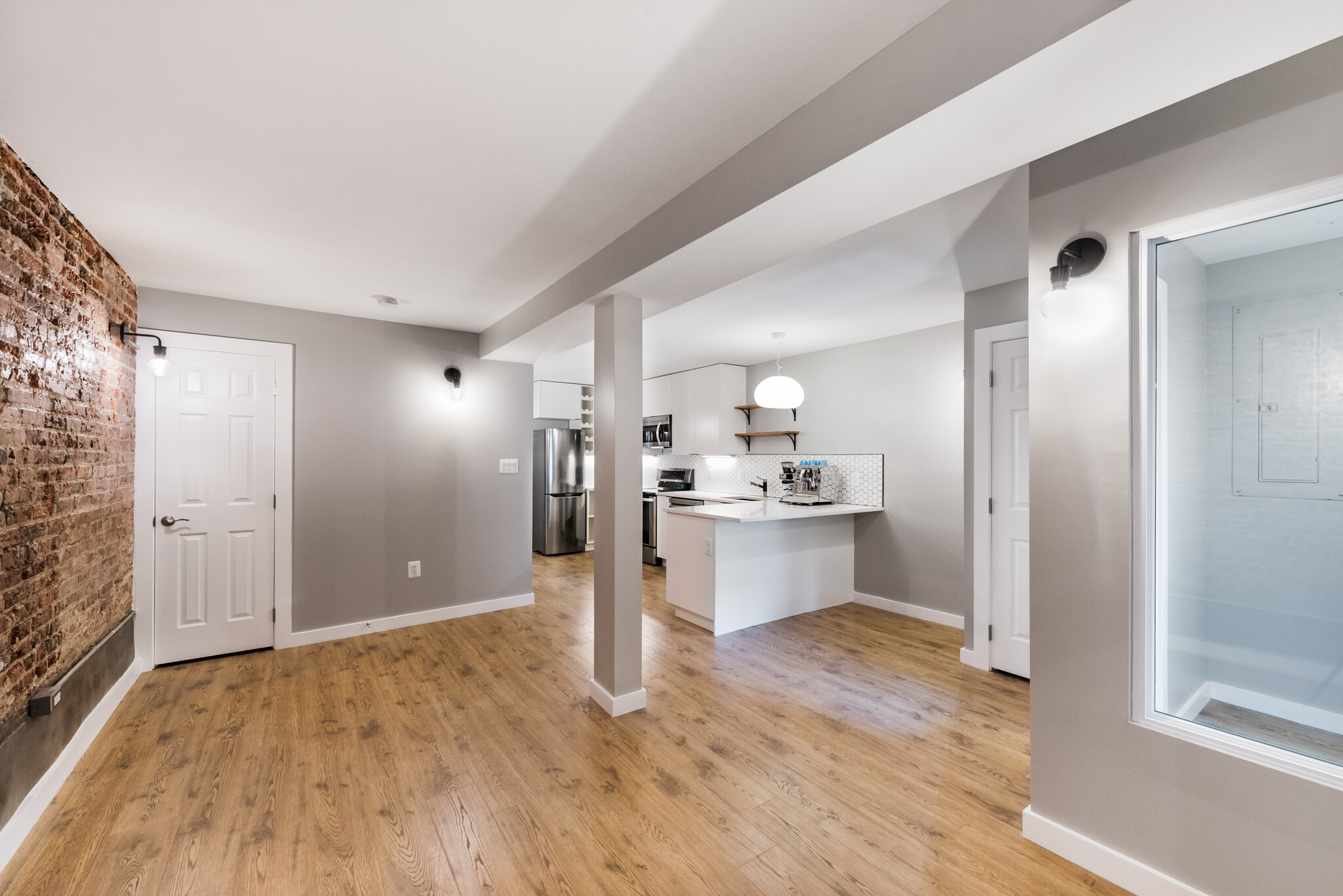 Open plan living and dining room and kitchen - 523A Irving St NW