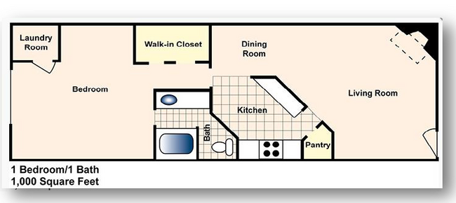 1x1 Flat.png - Park On Eldridge Apartments