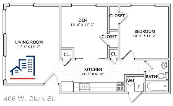 Building Photo - 1 br, 1 bath Apartment - 406 W. Clark St.