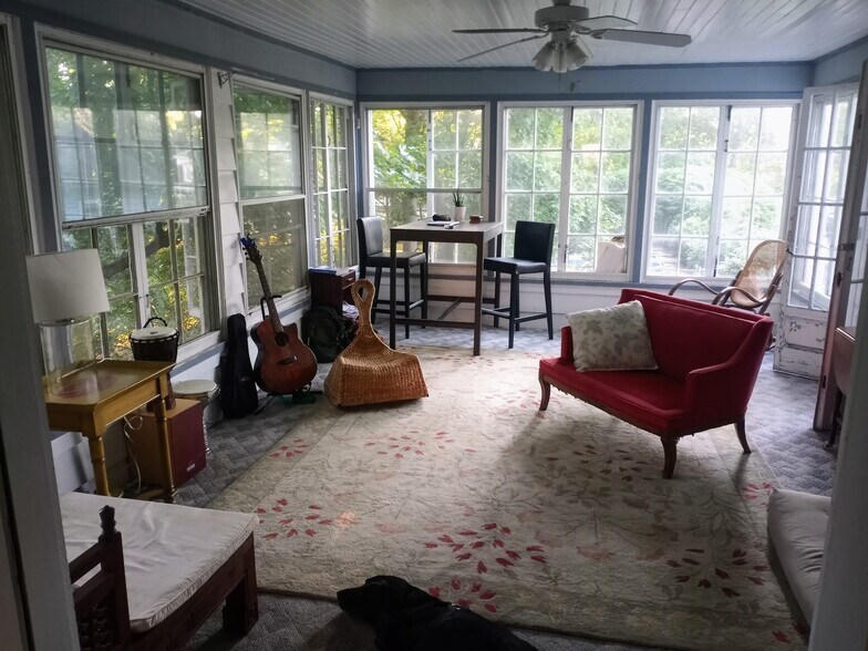 sunroom with pellet stove - 30 Terry Rd