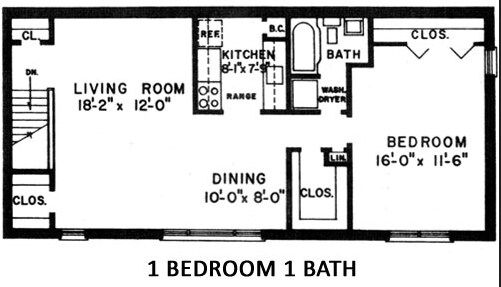 One Bedroom One Bath - Roseville House Apartments
