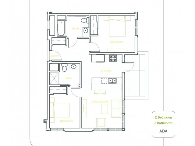 Two Bedroom ADA - Acadia Gardens