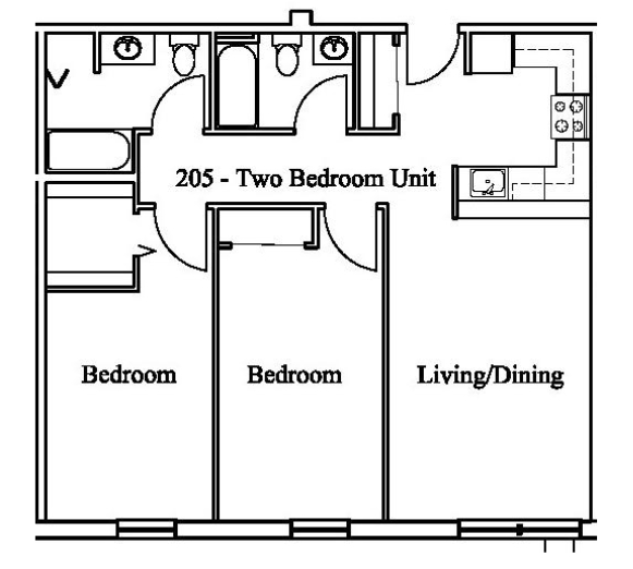 2BR/2BA - Casco Terrace