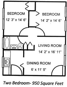 Floorplan - Garden Style Apartments in a park like setting.