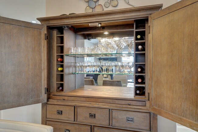 Lighted bar cabinet - 2335 Sylvia Court