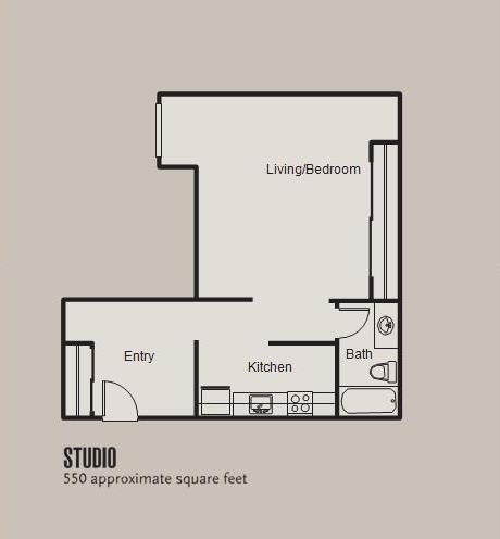 Studio - Floorplan - The Galleria