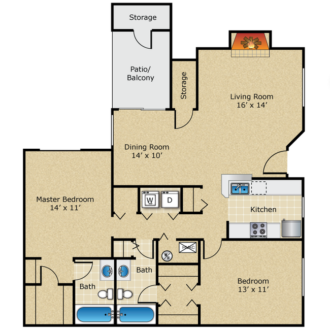 Floorplan - The Villages of Bent Tree Apartments