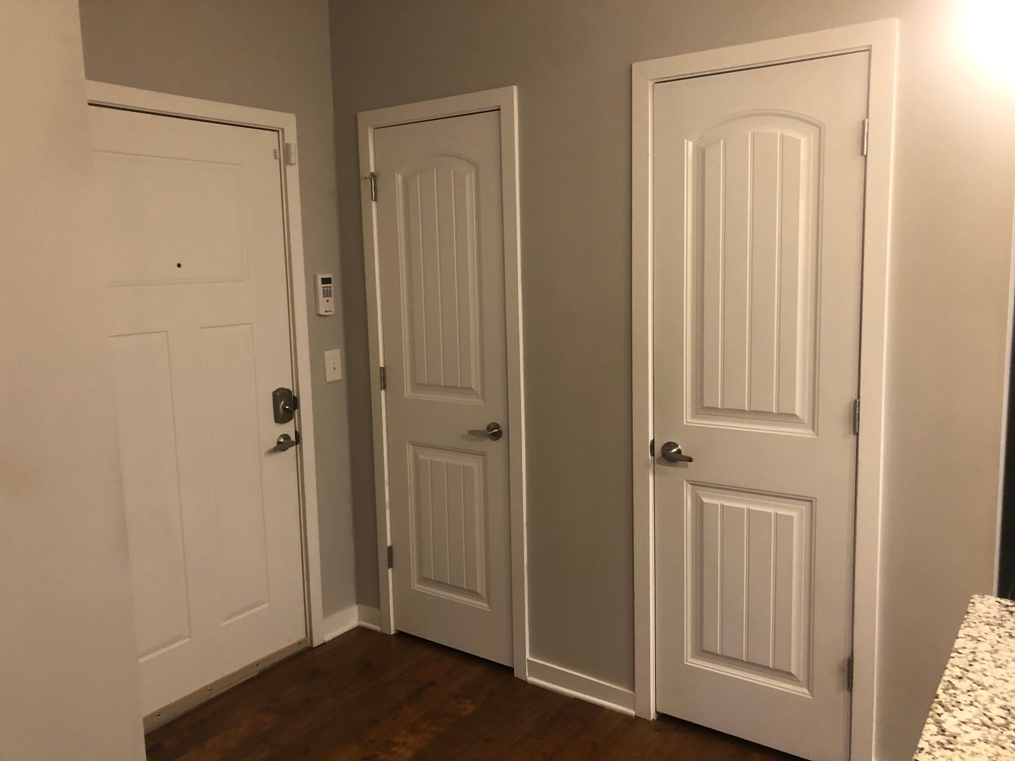 Internal entrance opens to mail room and gated parking lot door. - 1124 Litton Ave