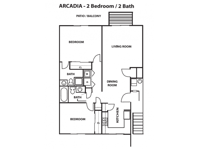 2 Bedroom 2 Bath - Arcadia Green Apartments