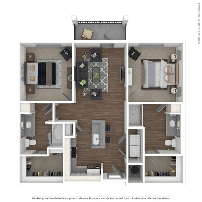 Two bedroom apartment in Charlotte, North Carolina. - Lantower Waverly