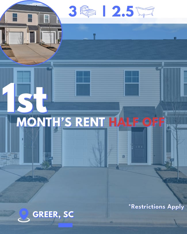 Building Photo - Amazing Lease Special!!Brand-New 3BR/2.5BA Townhome with Garage in Greer $1725/mo