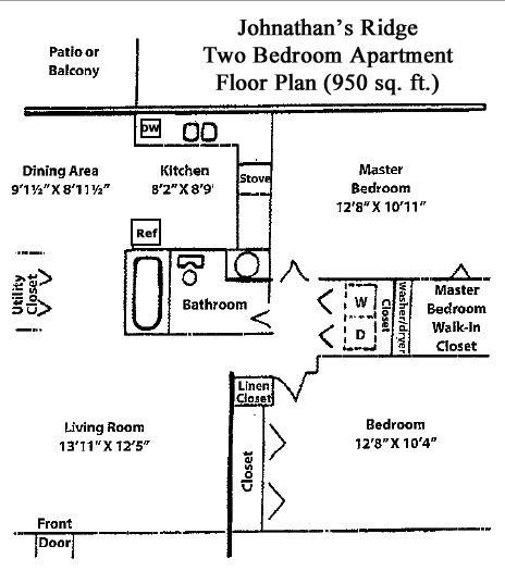 2BR/1BA - Johnathan's Ridge Apartments
