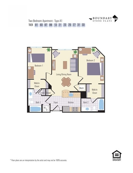 Boundary 2B Type A1 - Boundary Stone Flats