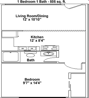 1BR/1BA - Captain's Quarters Apartments