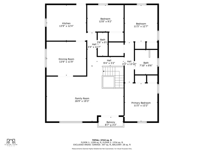 Floor plan of the second floor. - 45 High St