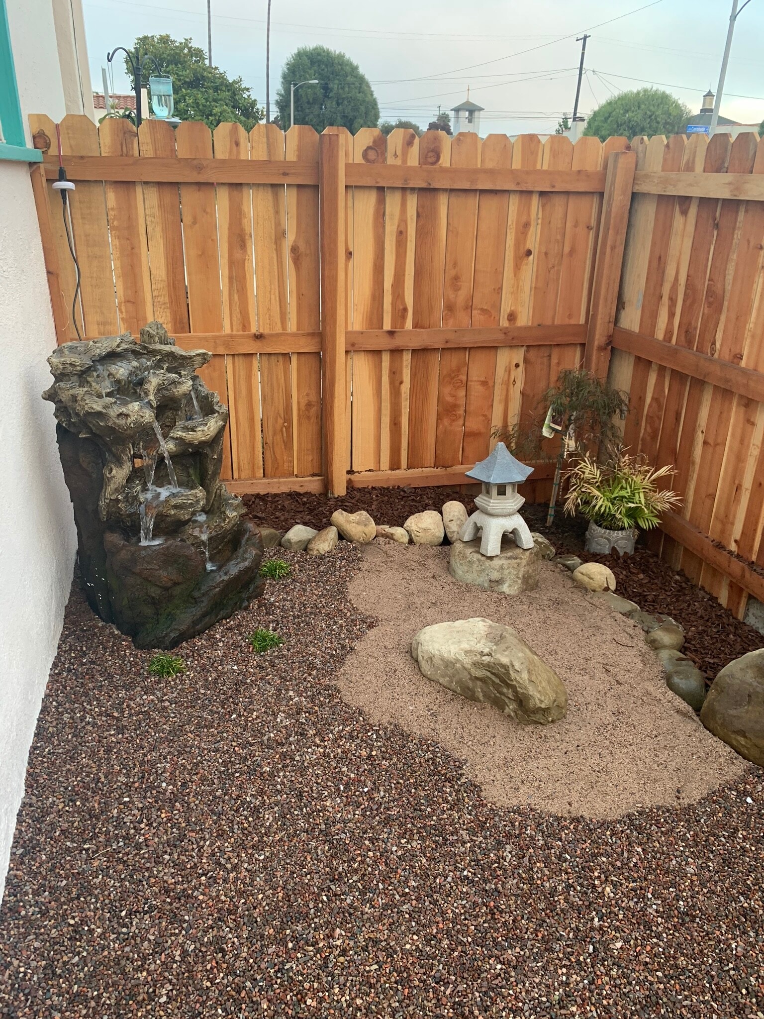 Zen garden with waterfall - 393 Coronado St
