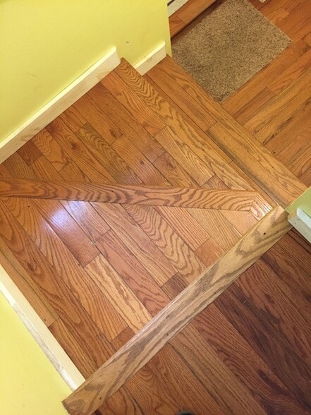 Staircase looking down towards mud area - 6201 NY-42