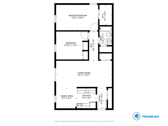 2 Bedroom Floorplan - Aberdeen Parke Apartments