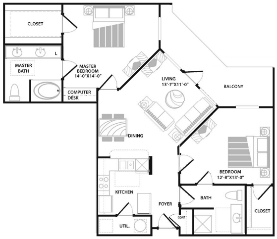 Peachtree 2x2 1161sqft.jpg - Peachtree Senior Apartments