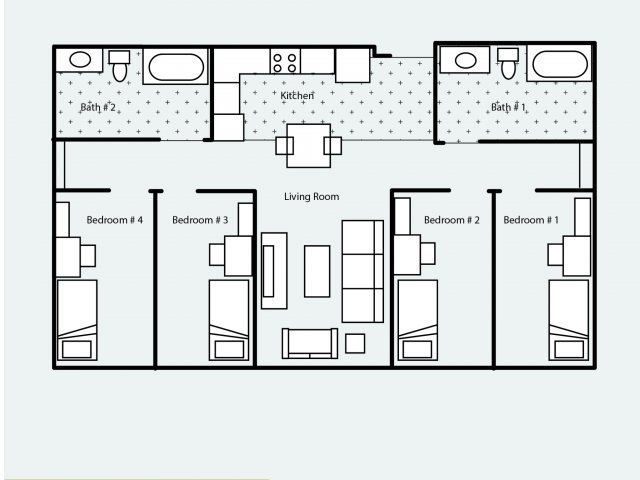 4x2 Private Bedroom - Wolverine Crossing