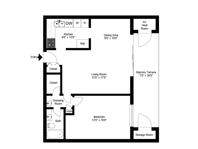 One Bedroom - Main Line Berwyn Apartments